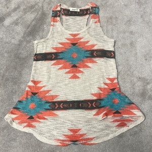 Ginger G tribal razor back tank top